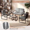 Mid Century Modern single sofa chairs with gray cushions and metal frames, ideal for living rooms or workspaces.