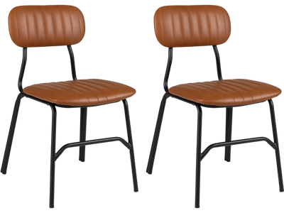 Costway Set of 2 Modern Dining Chairs Ergonomic Back Metal Legs Rivet Trim 42388381 New