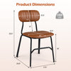 Brown modern dining chair with ergonomic back, metal legs, and rivet details, supporting up to 350 lbs for stylish dining.