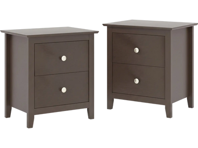 Costway Set of 2 Modern Nightstands 2 Drawers Small Spaces 84424294 New