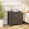 Modern nightstand in rustic brown with two drawers, perfect for small spaces and bedside essentials.