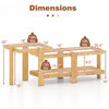 Nesting coffee tables with natural wood finish, rattan shelf, and tempered glass top, ideal for versatile living room.