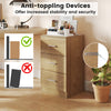 Nightstand with three storage drawers and built-in charging station, featuring anti-toppling devices for added.