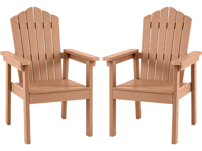 Costway Set of 2 Outdoor Adirondack Chairs High Back Wide Armrests 87425123 New