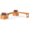 Outdoor bench set with raised garden beds, spacious seating for two, and detachable bottom plates for drainage.
