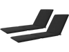 Set of 2 black outdoor chaise lounge cushions with tri-fold design, ideal for poolside relaxation and comfort.