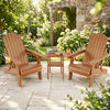 Set of 2 Outdoor Folding Adirondack Chair with Cup Holder and 5-Level Backrest-Coffee - Gallery View 1 of 8