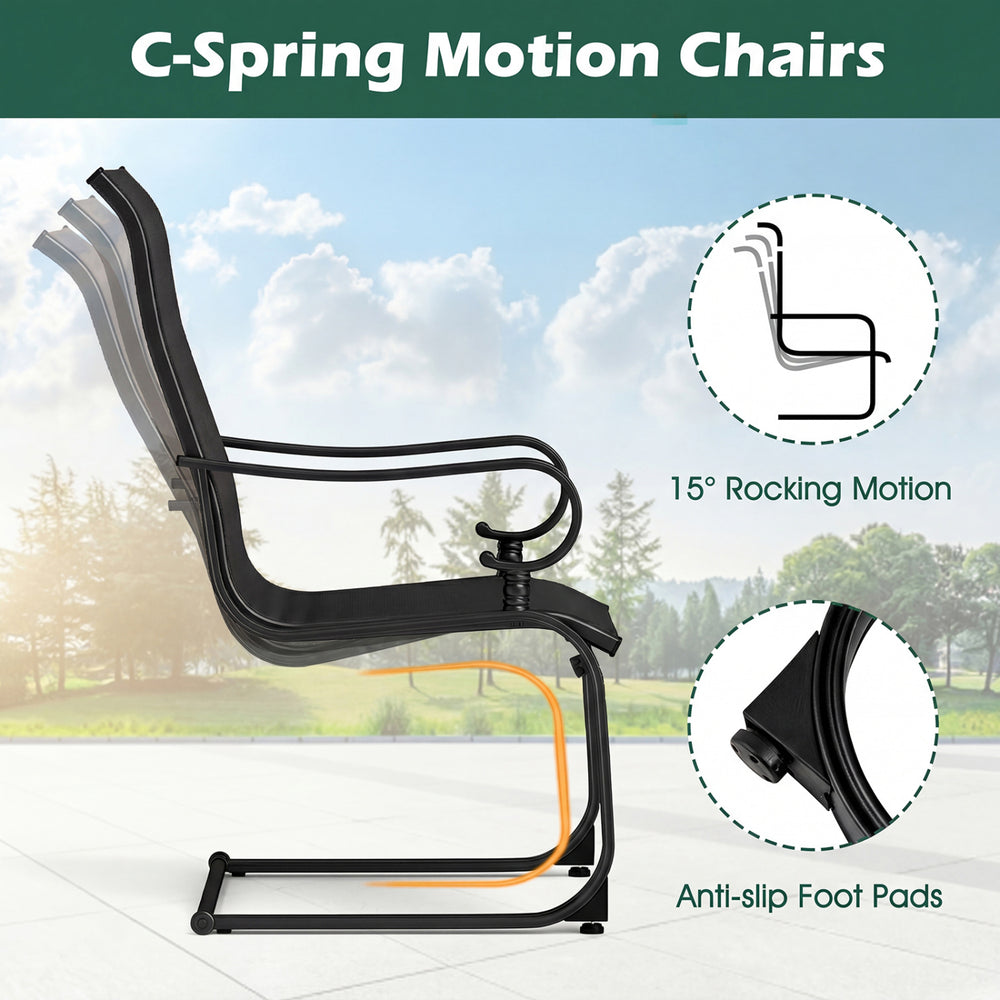 Set of 2 Patio Chairs with Quick-drying and Breathable Fabric for Backyard - Gallery View 6 of 9