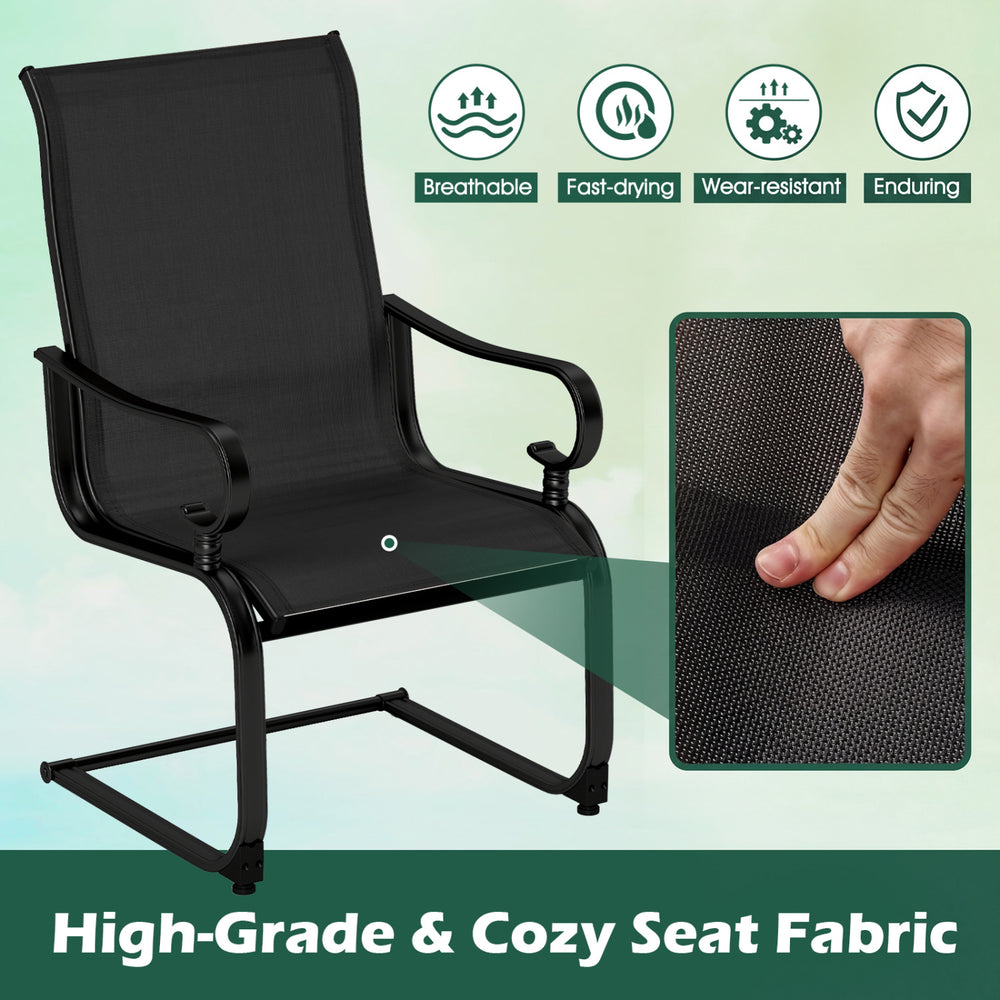 Set of 2 Patio Chairs with Quick-drying and Breathable Fabric for Backyard - Gallery View 7 of 9