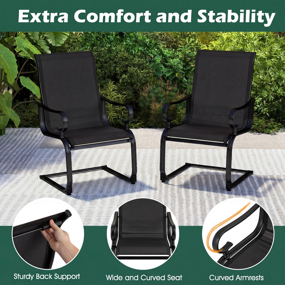 Set of 2 Patio Chairs with Quick-drying and Breathable Fabric for Backyard - Gallery View 9 of 9