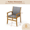 Patio dining chair with acacia wood frame and breathable fabric, featuring a 400 lbs weight capacity and 18" seat.