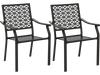 Set of 2 Patio Dining Chairs with Curved Armrests and Reinforced Steel Frame
