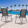 Set of 2 Patio Folding Sling Back Camping Deck Chairs-Brown - Gallery View 1 of 10