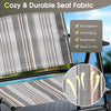 Gray patio folding sling chair showcasing breathable, rip-resistant fabric, perfect for outdoor dining and easy storage.