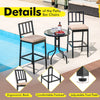 Set of 2 patio bar chairs with detachable cushions, featuring an ergonomic back and comfortable footrest for outdoor.