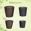 Tapered brown plastic rattan planters set includes a tall and small planter, designed for indoor and outdoor use.