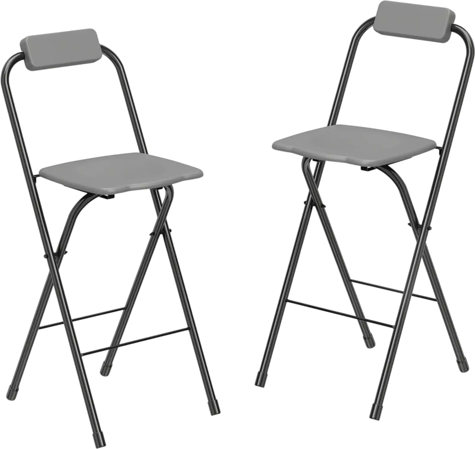 Costway Set of 2 Portable Folding Bar Height Stools Ergonomic Seat Footrest 79675398 New