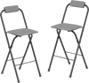 Set of 2 Portable Bar Height Stools with Ergonomic Seat and Comfortable Footrest - Gallery View 1 of 6