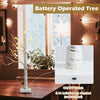 Pre-lit white twig birch tree with bendable branches, battery operated for indoor holiday decoration.