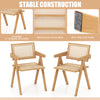 Set of 2 rattan accent chairs with natural bamboo frame, featuring a cozy design and stable inverted V-shaped.