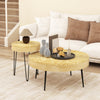 Set of 2 Solid Wood Farmhouse Round Coffee Tables-Natural - Gallery View 1 of 10