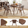 Set of 2 rubber wood dining chairs with teddy velvet upholstery, featuring rounded corners and protective foot pads.