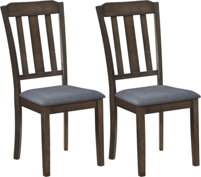 Costway Set of 2 Rubber Wood Dining Room Chairs Comfortable Backrest 24646103 New