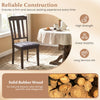 Set of 2 brown rubber wood dining chairs with comfortable backrest, featuring breathable design and thickly padded.