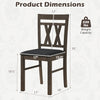 Dimensions of a dining chair with solid rubber wood frame, upholstered in linen, supporting up to 400 lbs for dining.