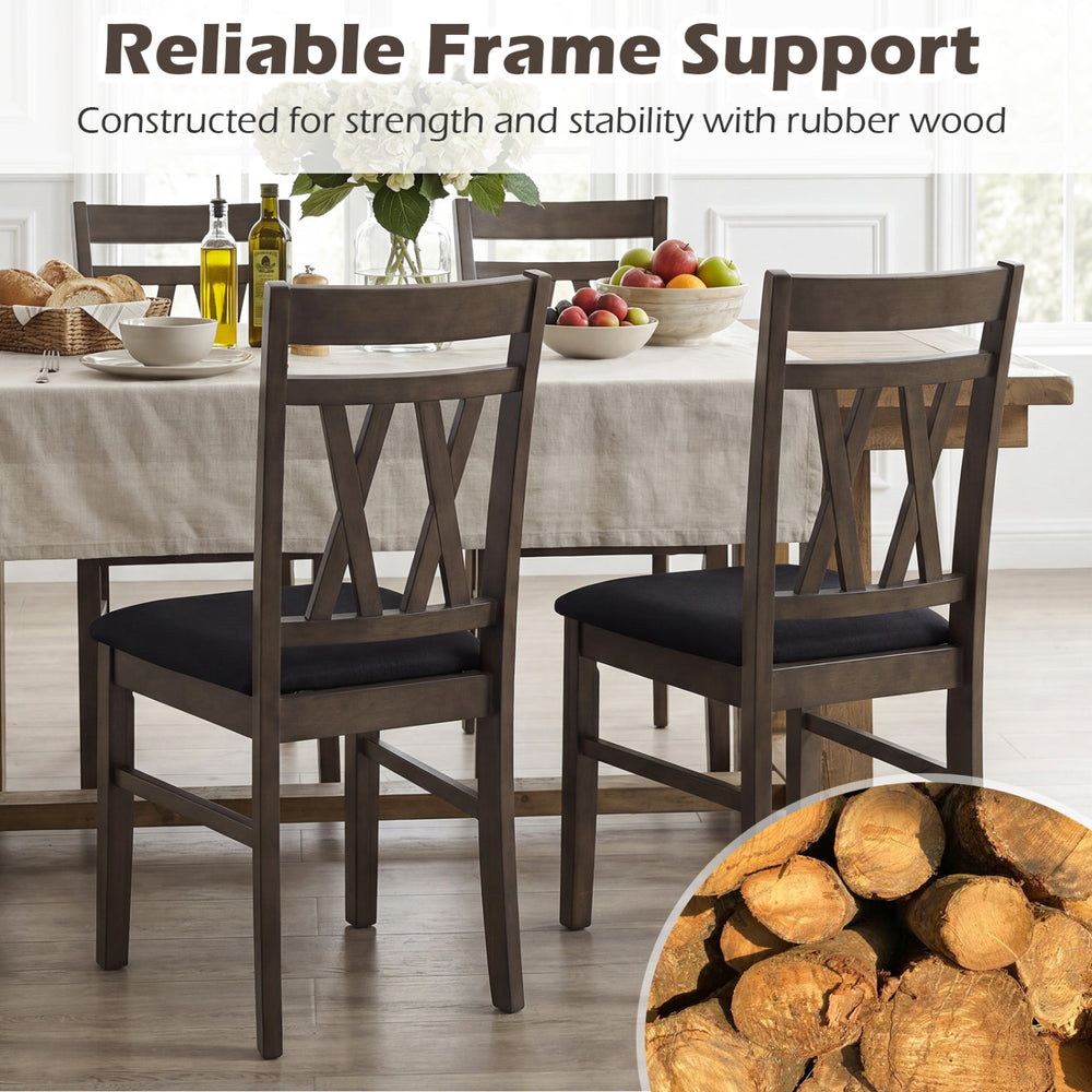Set of 2 dining chairs with solid rubber wood frames and linen upholstery, ideal for modern farmhouse dining rooms.