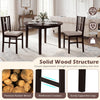 Set of 2 rubber wood kitchen chairs with fabric padded seats, featuring sturdy legs and slatted back design for comfort.