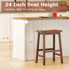 Saddle-seat counter height stool in walnut, 24-inch seat height, ideal for 35"-39" counters, perfect for kitchen or.