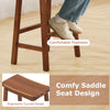 Saddle-seat counter height stool with ergonomic curved design and built-in footrests, perfect for kitchen or dining use.