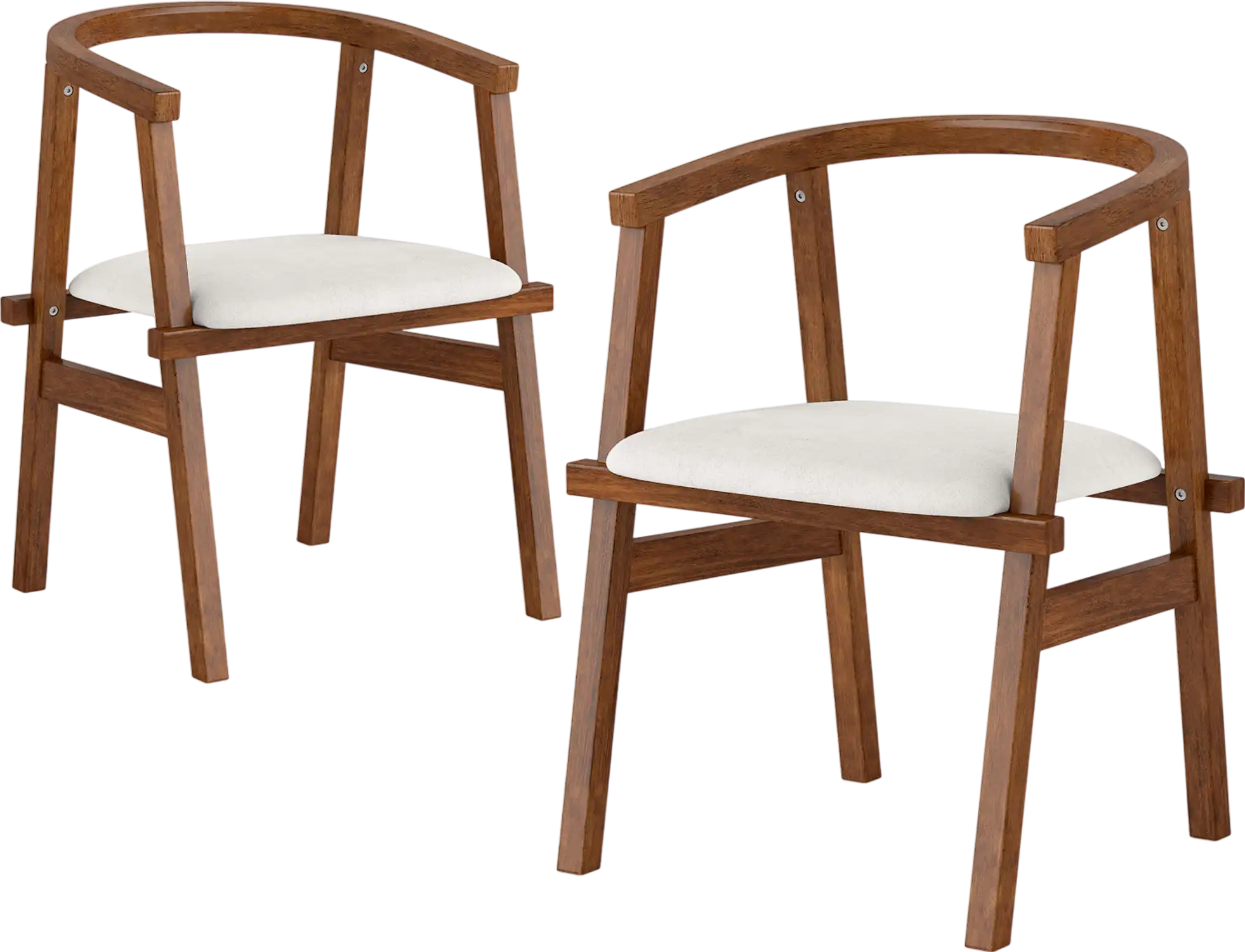Costway Set of 2 Rubber Wood Dining Chairs w/ Wrap-Around Armrests 167253849 New