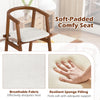 Solid rubber wood dining chair with wrap-around armrest, featuring breathable fabric and soft sponge padding for.