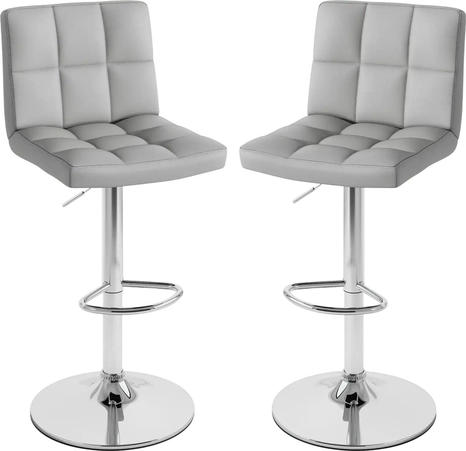Costway Set of 2 Swivel Adjustable Bar Stools with Back Footrest 76289014 New
