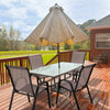 Set of 2 Stackable Patio Dining Chairs Set with Armrest-Brown - Gallery View 1 of 9