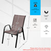 Stackable patio dining chair set with armrests, lightweight design, and breathable fabric for outdoor use.
