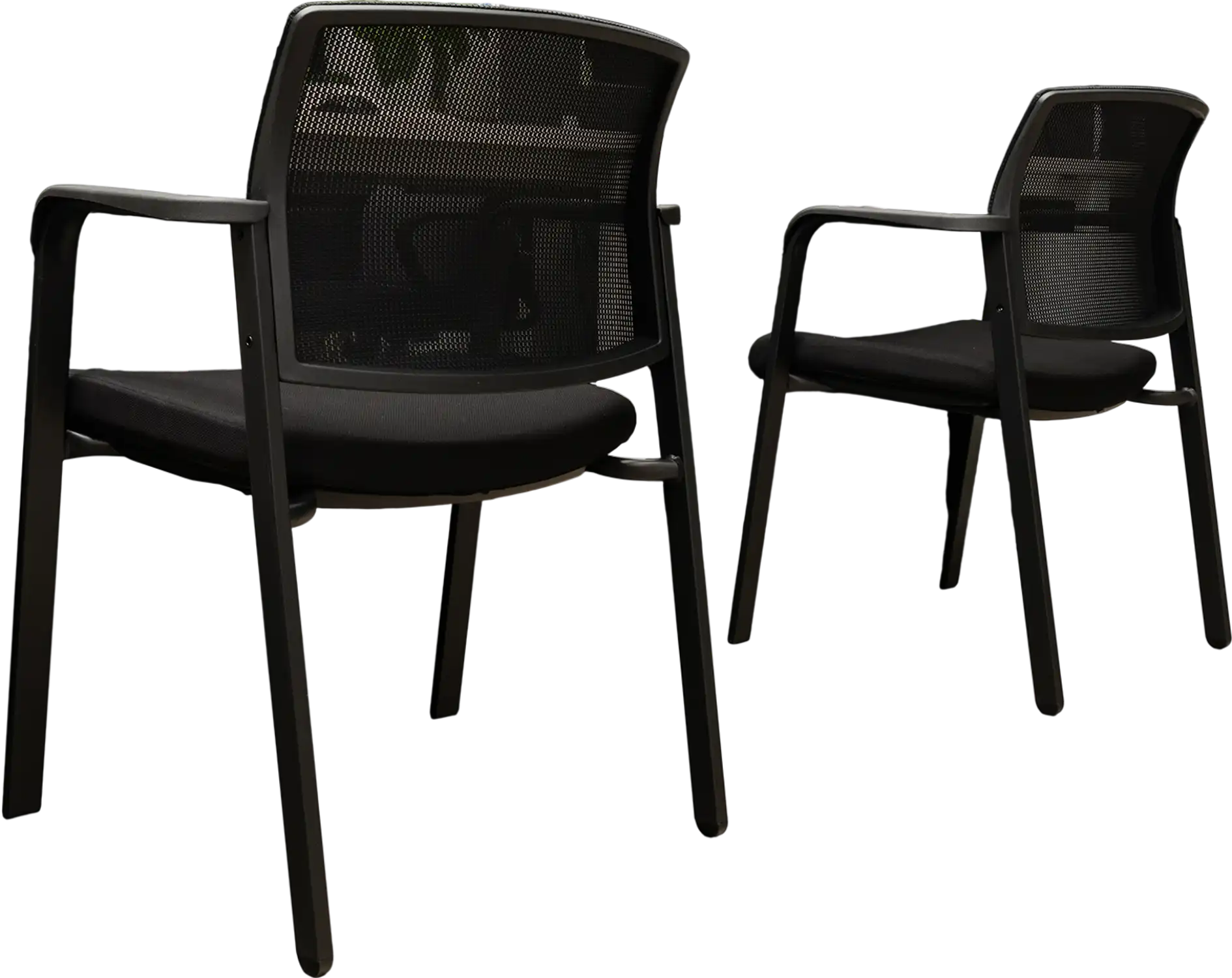 Costway Set of 2 Stackable Reception Room Chairs Padded Seat Black 35714982 New
