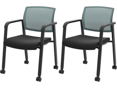 Costway Set of 2 Stackable Rolling Mesh Back Office Chairs 83951426 New