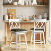 Set of 2 Swivel Bar Stools Counter Height Barstools with Backrest Upholstered Seat Cushion-24 inches - Gallery View 1 of 9
