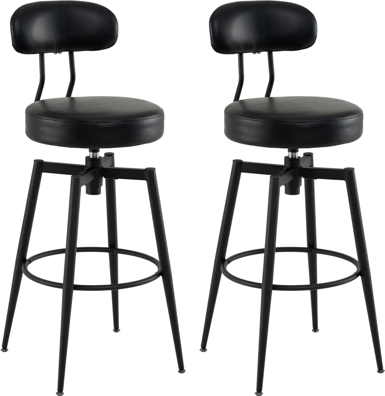 Costway Set of 2 Swivel Faux Leather Upholstered Bar Stools 41532461 New