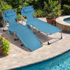 Set of 2 Tanning Chair Portable Chaise Lounge Chair with 4-Position Adjustable Backrest-Navy - Gallery View 1 of 9