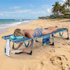 Set of 2 Tanning Chair Portable Chaise Lounge Chair with 4-Position Adjustable Backrest-Turquoise - Gallery View 1 of 10