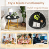 Triangle coffee table with metal legs in black, featuring a stylish irregular shape for versatile use in dining, work.