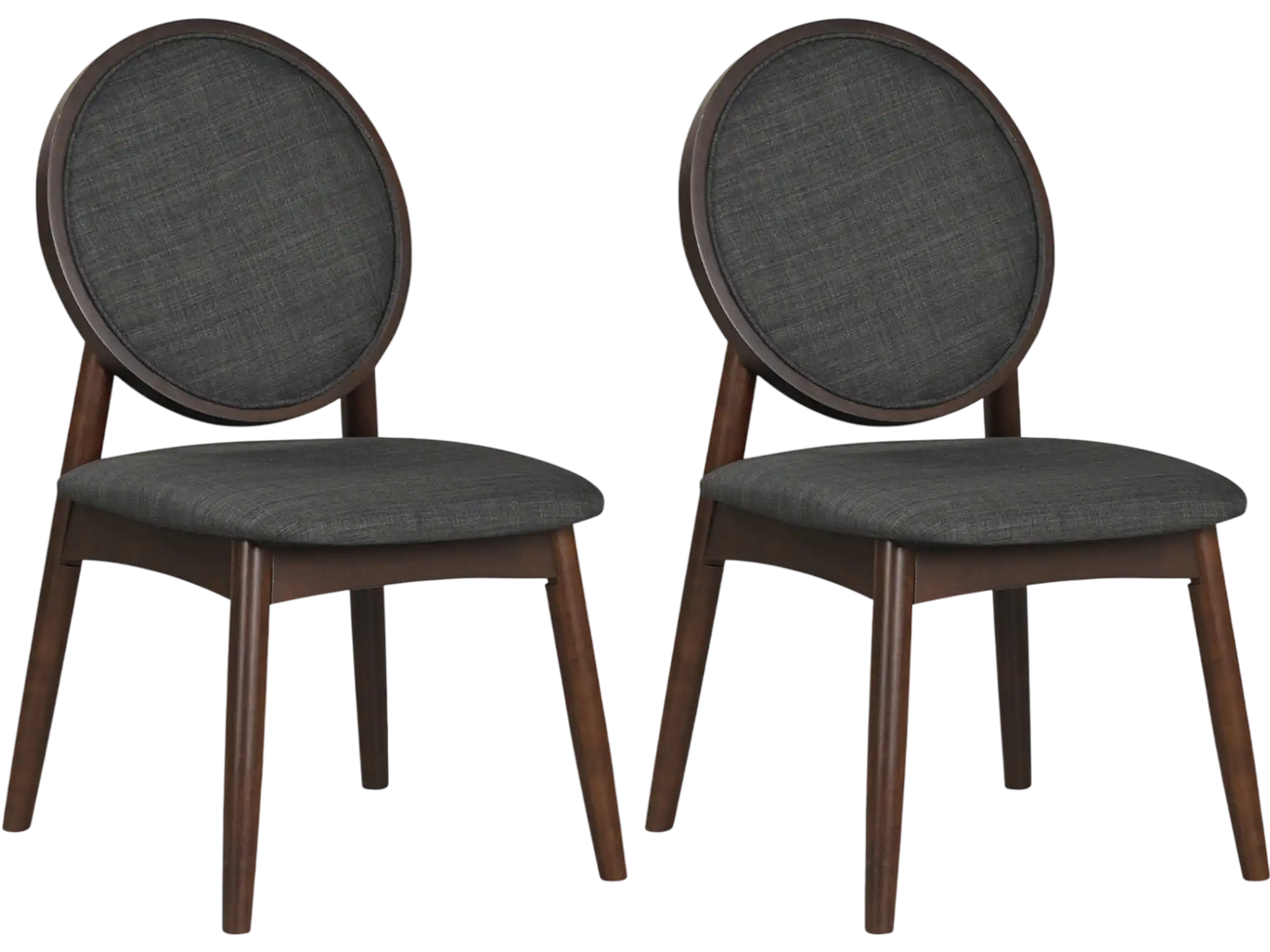 Costway Set of 2 Upholstered Linen Fabric Kitchen Dining Side Chairs Padded Seat 46345562 New