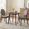 Set of 2 Upholstered Linen Fabric Kitchen Side Chairs with Padded Seat-Gray - Gallery View 1 of 7