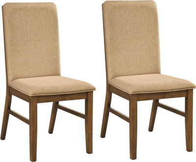 Costway Set of 2 Upholstered Dining Chairs Solid Rubber Wood Legs 48754550 New
