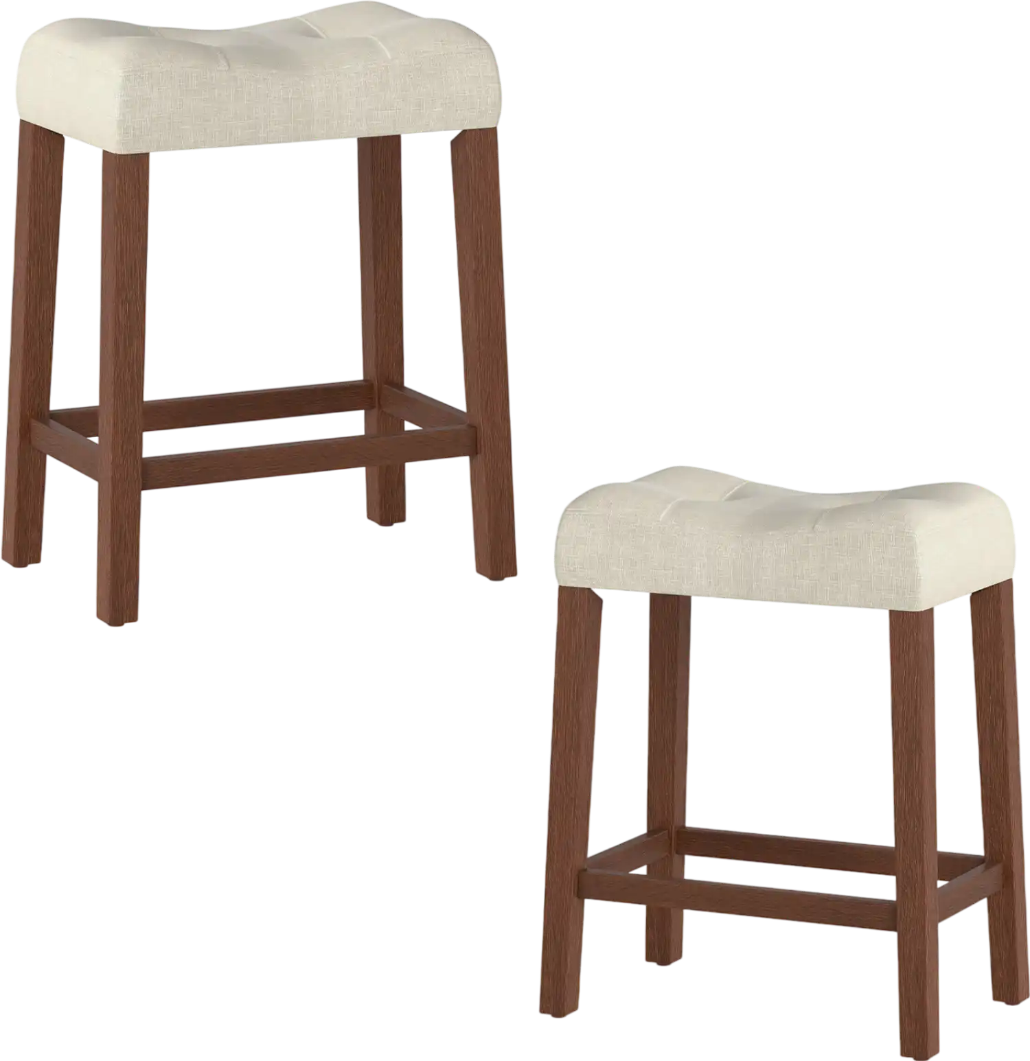 Costway Set of 2 Upholstered Counter Height Bar Stools Curved Saddle Seat 19671114 New