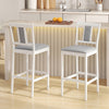 Set of 2 Upholstered Barstool 29.5 Inch Bar Height with Solid Rubber Wood Frame-White - Gallery View 1 of 8